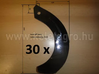 Rotary tiller blade for Japanese compact tractors Hinomoto, set of 30 pieces, SPECIAL OFFER! (1)