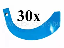 Rotary tiller blade for Japanese compact tractors Iseki / Kubota / Mitsubishi / Shibaura / Yanmar, set of 30 pieces, SPECIAL OFFER!